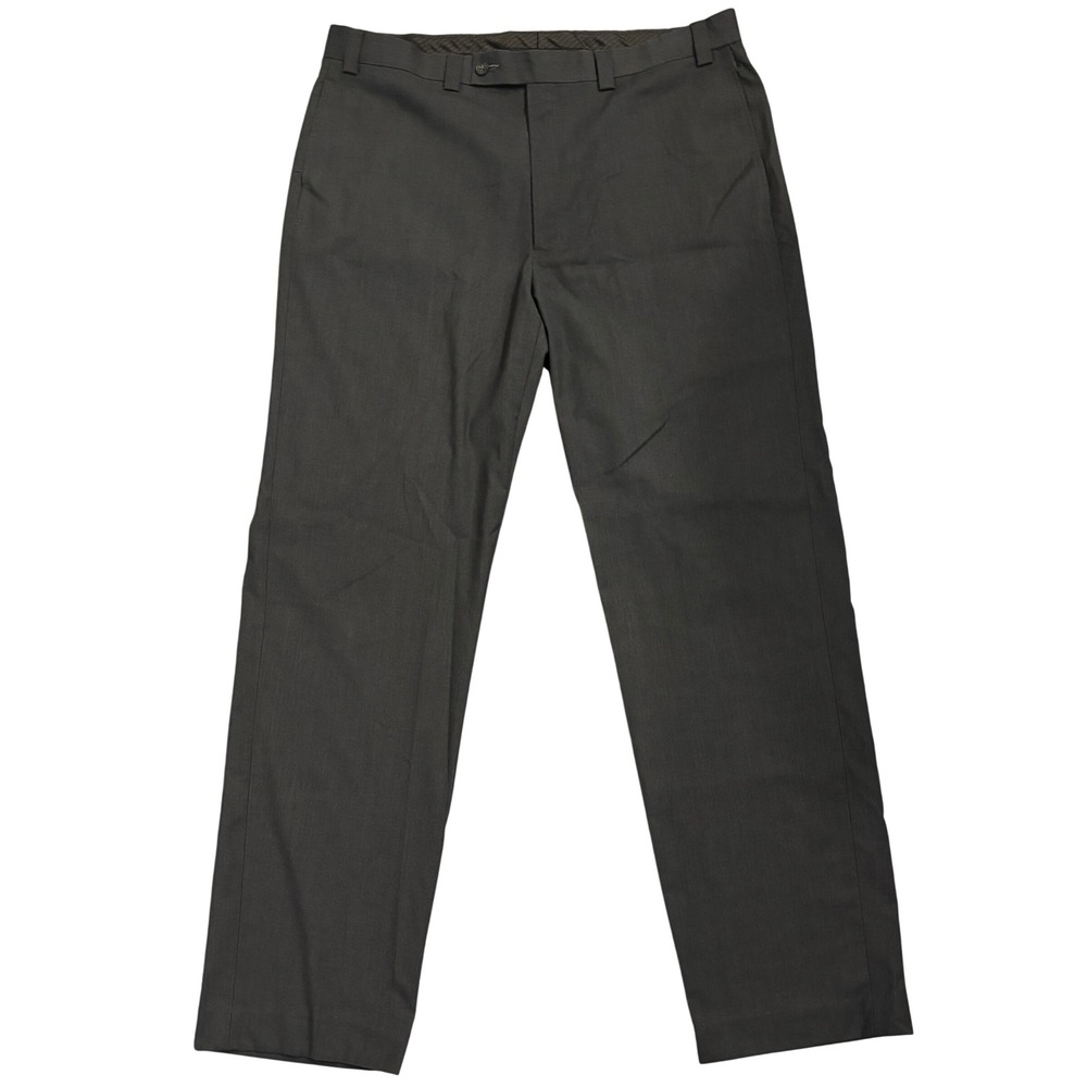 Calvin Klein Mens Dress Pants Charcoal Gray Flat Front Trousers 36x31